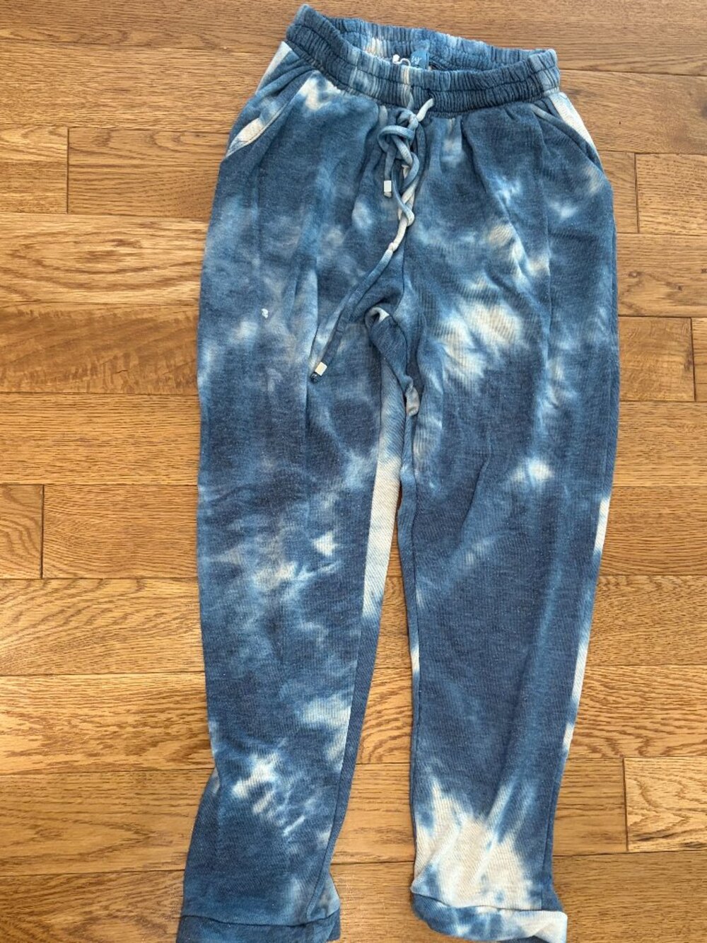 NLY Blue & White Tie-Dye Jogger Sweatpants